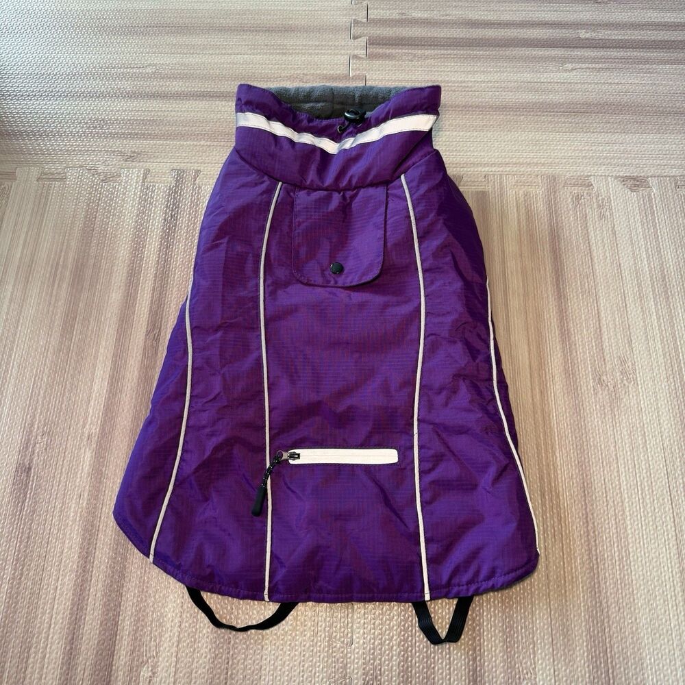 Purple Dog Coat Jacket Size M Fleece Lined Reflective Adjustable Winter